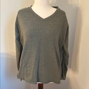 Cuddl Duds Comfort Wear V-Neck Olive Green Sleep Shirt